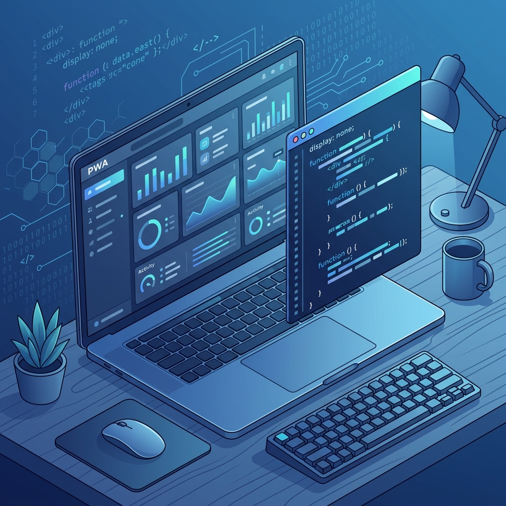 Custom Software Development Isometric Illustration